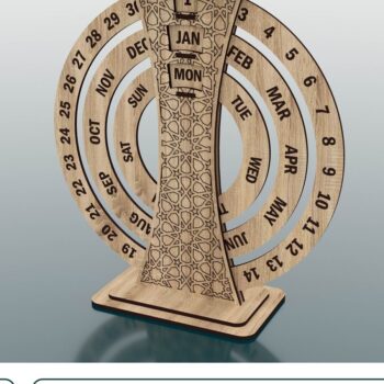 Intra απο ξύλο plywood 3mm-4mm πάχος – Ξύλινο Perpetual Calendar Δίασταση  20x20 cm INTRAFABR-47679262 - Image 1