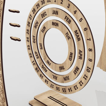 Intra απο ξύλο plywood 3mm-4mm πάχος – Ξύλινο Perpetual Calendar Δίασταση  20x20 cm INTRAFABR-47679262 - Image 3