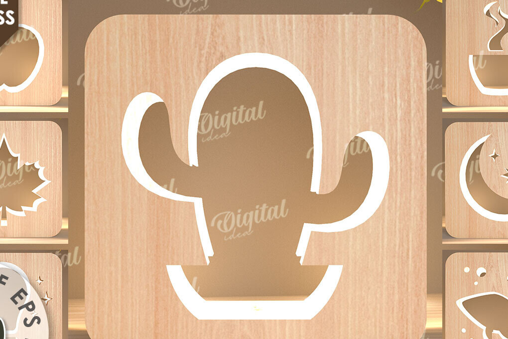 Intra απο ξύλο plywood 3mm-4mm πάχος – Ξύλινη δέσμη κοπής με λέιζερ Led Nightlights Δίασταση  20x20 cm INTRAFABR-109503235