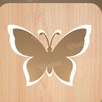 Intra απο ξύλο plywood 3mm-4mm πάχος – Ξύλινο επιτραπέζιο φωτιστικό Led  κοπής Laser Δίασταση  20x20 cm INTRAFABR-109489439 - Image 1