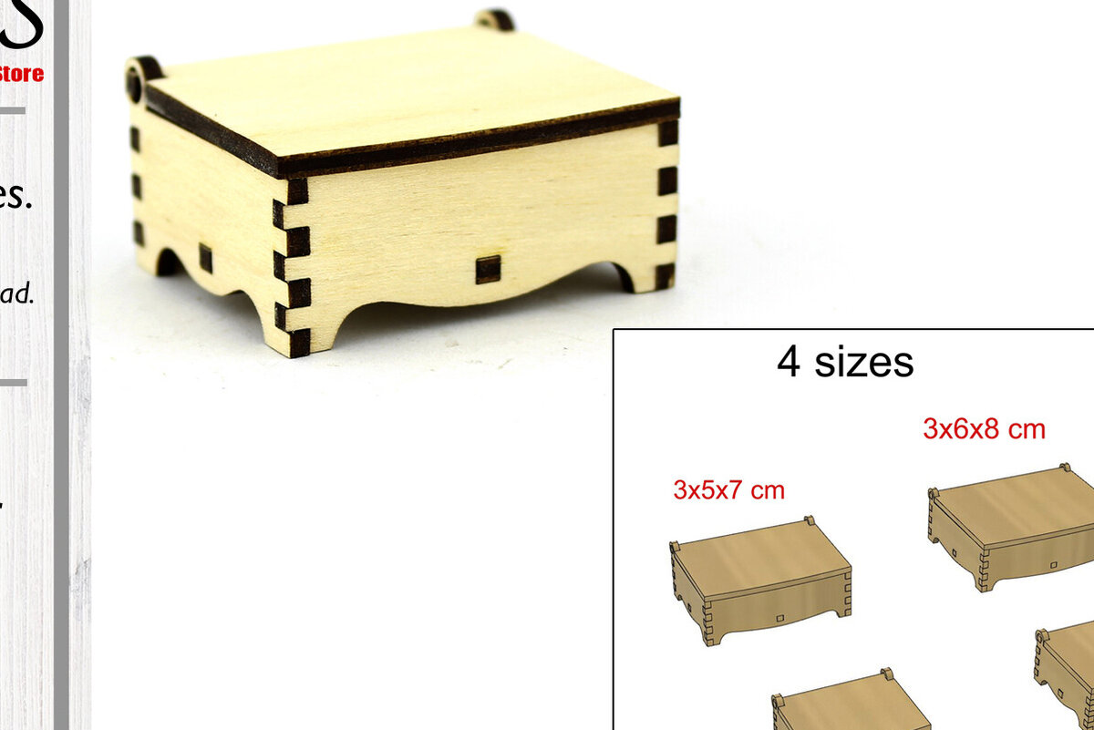 Intra απο ξύλο plywood 3mm-4mm πάχος – Ξύλινα Μίνι Κουτιά. Αρχείο λέιζερ. 4 Μεγέθη Δίασταση  20x20 cm INTRAFABR-91583226