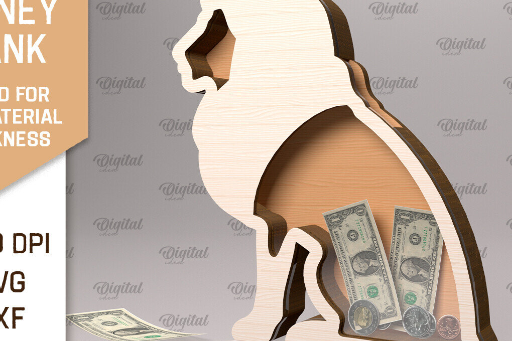 Intra απο ξύλο plywood 3mm-4mm πάχος – Ξύλινη τράπεζα χρημάτων με λέιζερ. Lion Δίασταση  20x20 cm INTRAFABR-91976818