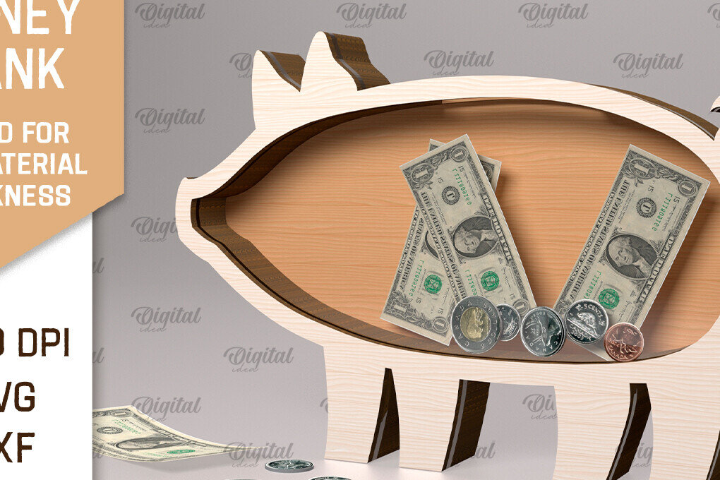 Intra απο ξύλο plywood 3mm-4mm πάχος – Ξύλινη τράπεζα χρημάτων με λέιζερ. Pig Δίασταση  20x20 cm INTRAFABR-91976662