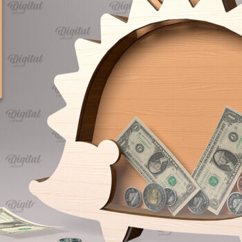 Intra απο ξύλο plywood 3mm-4mm πάχος – Ξύλινη Τράπεζα Χρημάτων Σκαντζόχοιρος Δίασταση  20x20 cm INTRAFABR-91976489 - Image 1