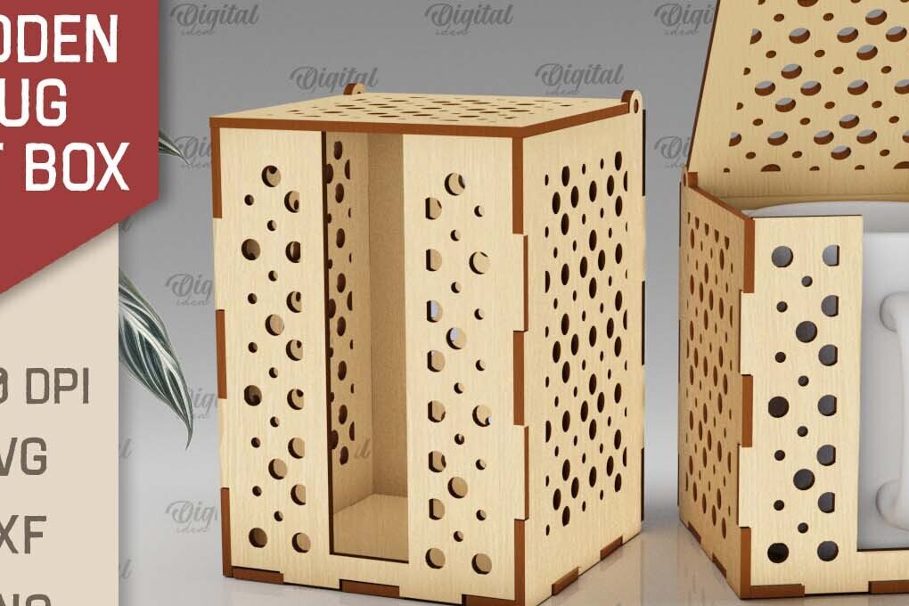 Intra απο ξύλο plywood 3mm-4mm πάχος – Ξύλινο κουτί δώρου κούπα  κοπής με λέιζερ Δίασταση  20x20 cm INTRAFABR-102381103