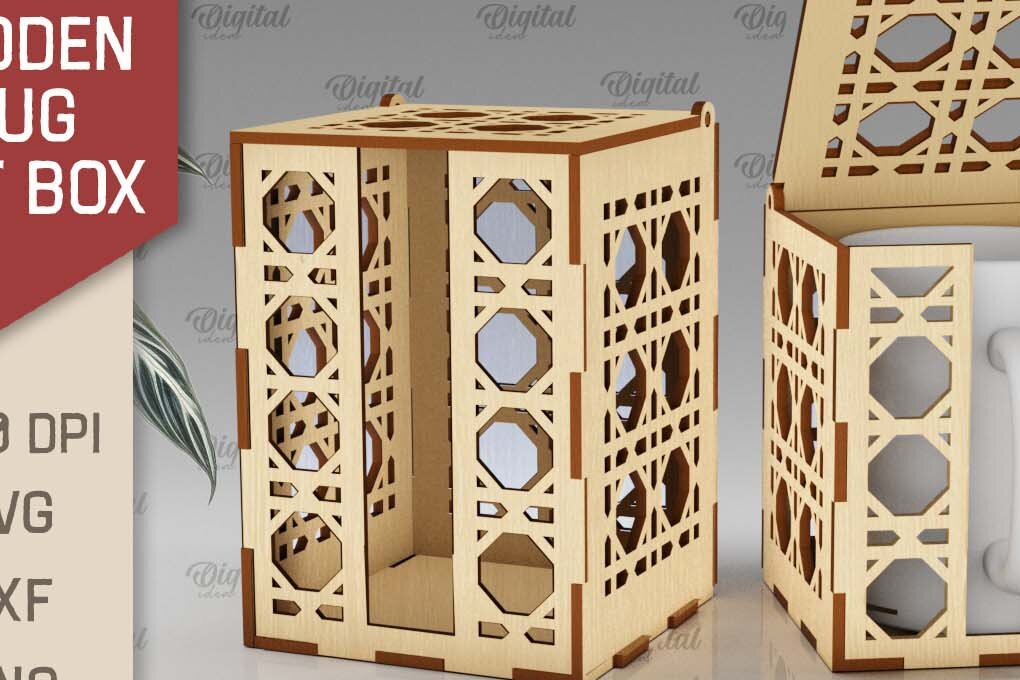 Intra απο ξύλο plywood 3mm-4mm πάχος – Ξύλινο κουτί δώρου κούπα  κοπής με λέιζερ Δίασταση  20x20 cm INTRAFABR-102380775