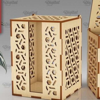 Intra απο ξύλο plywood 3mm-4mm πάχος – Ξύλινο κουτί δώρου κούπα  κοπής με λέιζερ Δίασταση  20x20 cm INTRAFABR-102380943 - Image 1