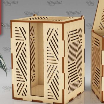 Intra απο ξύλο plywood 3mm-4mm πάχος – Ξύλινο κουτί δώρου κούπα  κοπής με λέιζερ Δίασταση  20x20 cm INTRAFABR-102380964 - Image 1