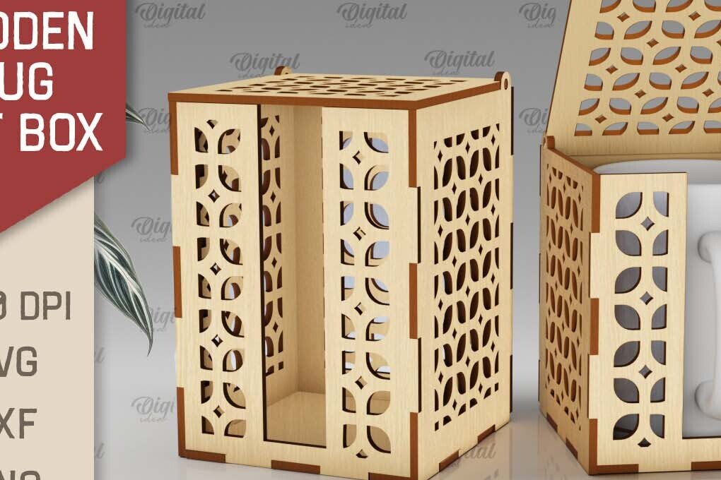 Intra απο ξύλο plywood 3mm-4mm πάχος – Ξύλινο κουτί δώρου κούπα  κοπής με λέιζερ Δίασταση  20x20 cm INTRAFABR-102380997