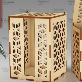 Intra απο ξύλο plywood 3mm-4mm πάχος – Ξύλινο κουτί δώρου κούπα  κοπής με λέιζερ Δίασταση  20x20 cm INTRAFABR-102381012 - Image 1