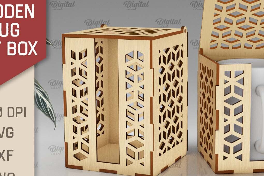 Intra απο ξύλο plywood 3mm-4mm πάχος – Ξύλινο κουτί δώρου κούπα  κοπής με λέιζερ Δίασταση  20x20 cm INTRAFABR-102381012