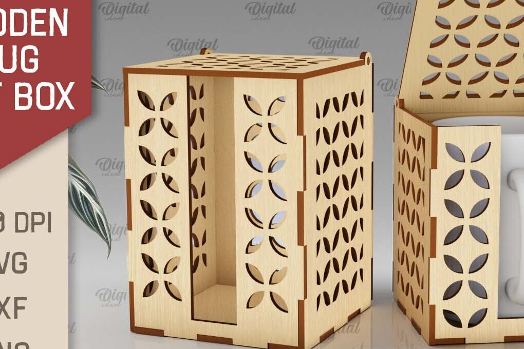 Intra απο ξύλο plywood 3mm-4mm πάχος – Ξύλινο κουτί δώρου κούπα  κοπής με λέιζερ Δίασταση  20x20 cm INTRAFABR-102381030