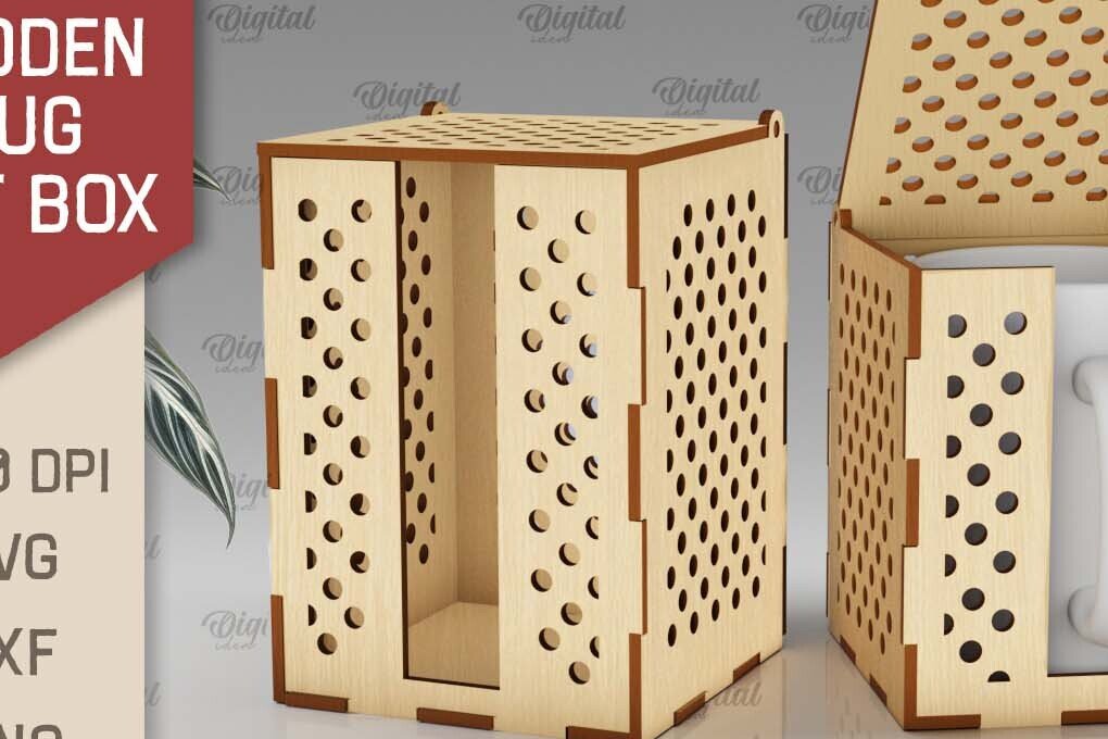 Intra απο ξύλο plywood 3mm-4mm πάχος – Ξύλινο κουτί δώρου κούπα  κοπής με λέιζερ Δίασταση  20x20 cm INTRAFABR-102381065