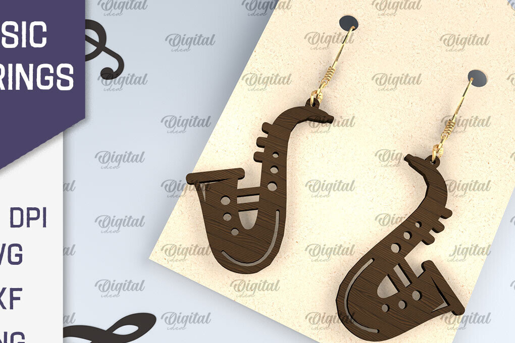 Intra απο ξύλο plywood 3mm-4mm πάχος – Ξύλινα Μουσικά Σκουλαρίκια  κοπής με λέιζερ Δίασταση  5x5 cm INTRAFABR-107830884