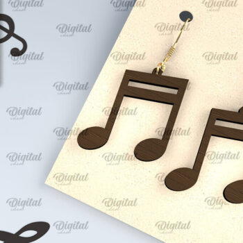 Intra απο ξύλο plywood 3mm-4mm πάχος – Ξύλινα Μουσικά Σκουλαρίκια  κοπής με λέιζερ Δίασταση  5x5 cm INTRAFABR-107830584 - Image 1