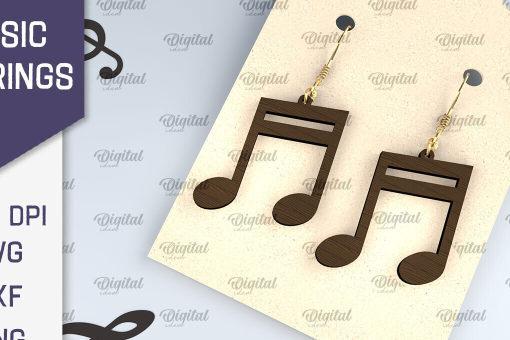 Intra απο ξύλο plywood 3mm-4mm πάχος – Ξύλινα Μουσικά Σκουλαρίκια  κοπής με λέιζερ Δίασταση  5x5 cm INTRAFABR-107830584