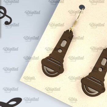 Intra απο ξύλο plywood 3mm-4mm πάχος – Ξύλινα Μουσικά Σκουλαρίκια  κοπής με λέιζερ Δίασταση  5x5 cm INTRAFABR-107830634 - Image 1