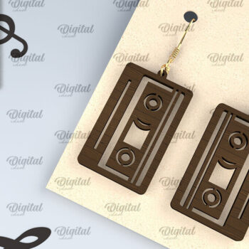 Intra απο ξύλο plywood 3mm-4mm πάχος – Ξύλινα Μουσικά Σκουλαρίκια  κοπής με λέιζερ Δίασταση  5x5 cm INTRAFABR-107830684 - Image 1