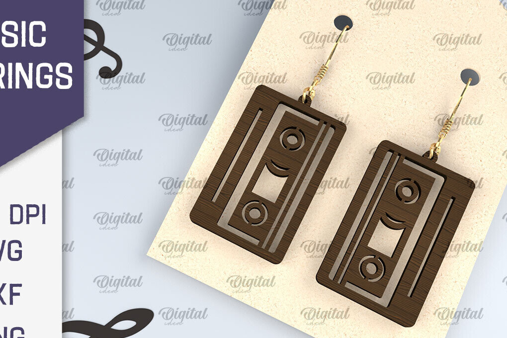 Intra απο ξύλο plywood 3mm-4mm πάχος – Ξύλινα Μουσικά Σκουλαρίκια  κοπής με λέιζερ Δίασταση  5x5 cm INTRAFABR-107830684