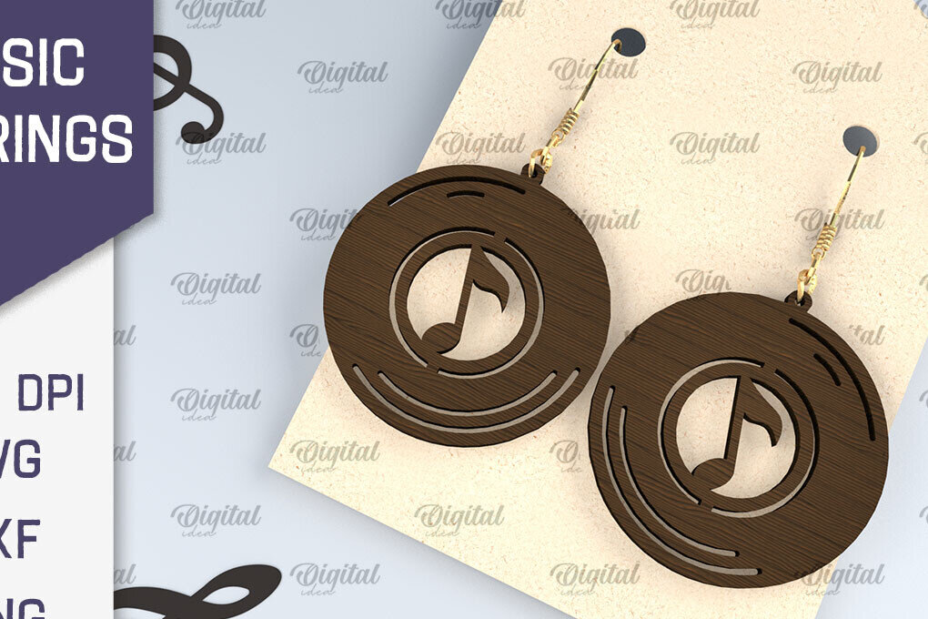 Intra απο ξύλο plywood 3mm-4mm πάχος – Ξύλινα Μουσικά Σκουλαρίκια  κοπής με λέιζερ Δίασταση  5x5 cm INTRAFABR-107830800