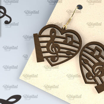 Intra απο ξύλο plywood 3mm-4mm πάχος – Ξύλινα Μουσικά Σκουλαρίκια  κοπής με λέιζερ Δίασταση  5x5 cm INTRAFABR-107830863 - Image 1