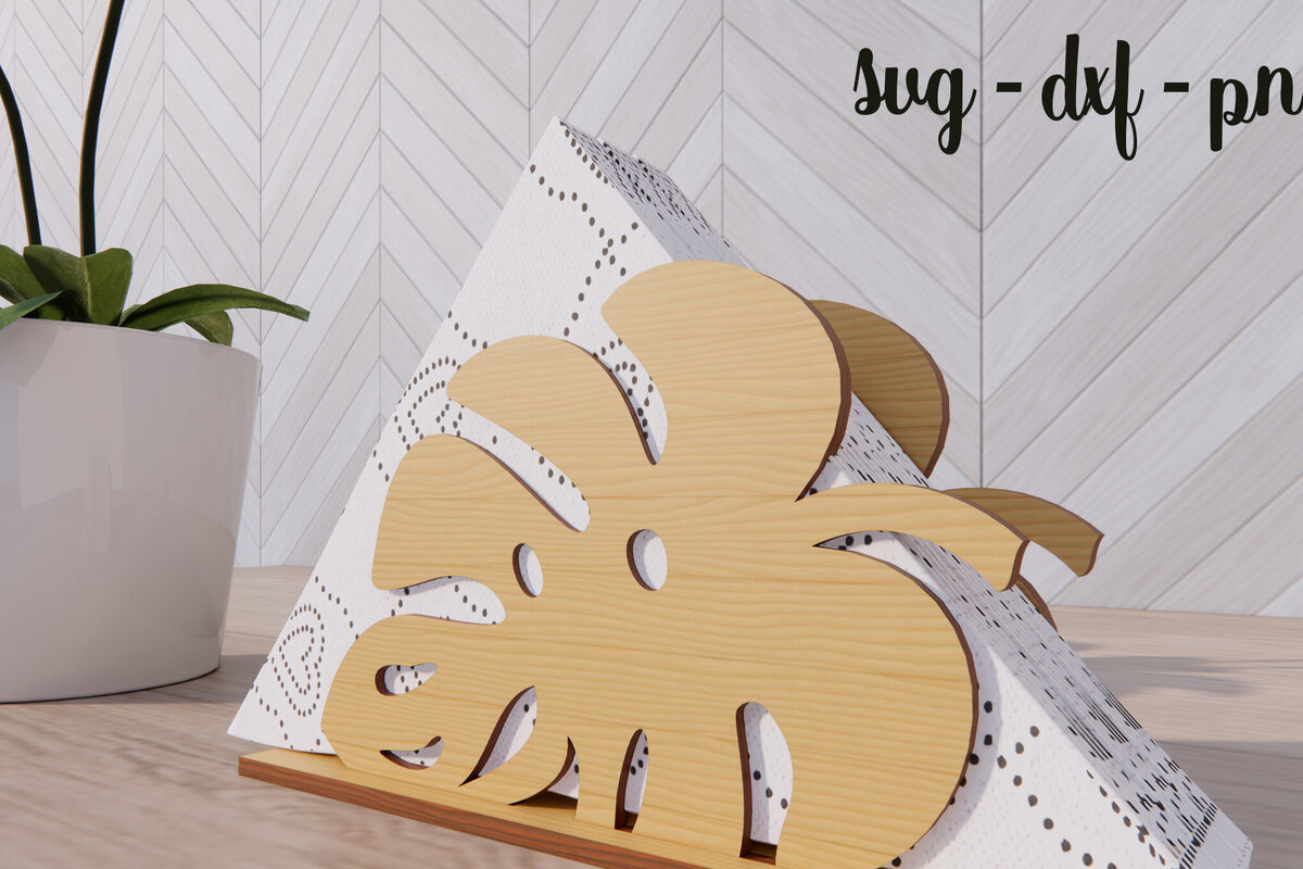 Intra απο ξύλο plywood 3mm-4mm πάχος – Ξύλινη θήκη χαρτοπετσέτας Manster Leaf Δίασταση  20x20 cm INTRAFABR-79138065