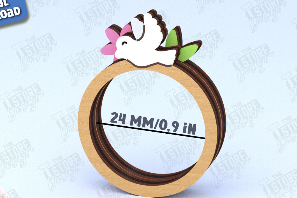 Intra απο ξύλο plywood 3mm-4mm πάχος – Ξύλινο δαχτυλίδι χαρτοπετσέτας | Αρχείο CNC Δίασταση  20x20 cm INTRAFABR-120177826