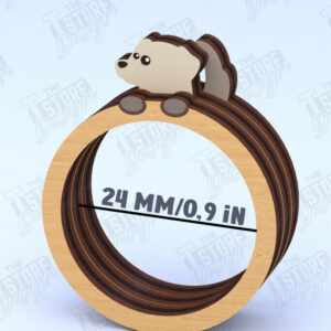 Intra απο ξύλο plywood 3mm-4mm πάχος – Ξύλινο δαχτυλίδι χαρτοπετσέτας | Αρχείο CNC Δίασταση  20x20 cm INTRAFABR-120177814