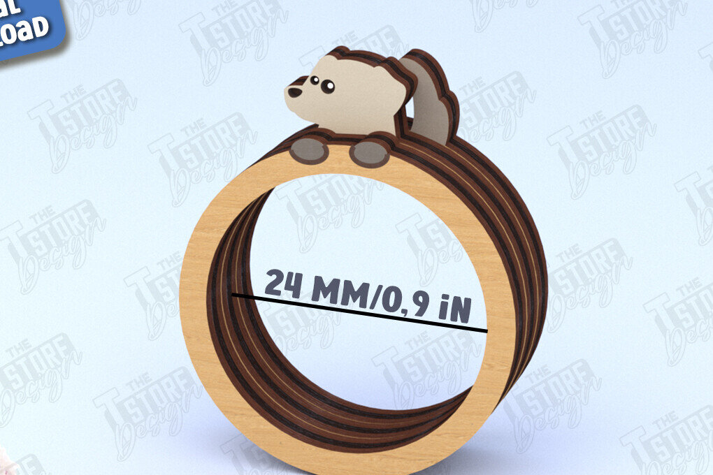 Intra απο ξύλο plywood 3mm-4mm πάχος – Ξύλινο δαχτυλίδι χαρτοπετσέτας | Αρχείο CNC Δίασταση  20x20 cm INTRAFABR-120177814