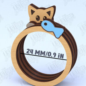 Intra απο ξύλο plywood 3mm-4mm πάχος – Ξύλινο δαχτυλίδι χαρτοπετσέτας | Αρχείο CNC Δίασταση  20x20 cm INTRAFABR-120177817