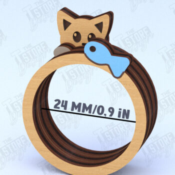 Intra απο ξύλο plywood 3mm-4mm πάχος – Ξύλινο δαχτυλίδι χαρτοπετσέτας | Αρχείο CNC Δίασταση  20x20 cm INTRAFABR-120177817 - Image 1