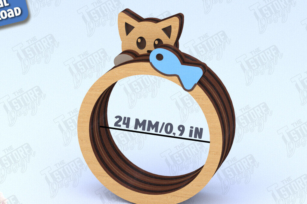 Intra απο ξύλο plywood 3mm-4mm πάχος – Ξύλινο δαχτυλίδι χαρτοπετσέτας | Αρχείο CNC Δίασταση  20x20 cm INTRAFABR-120177817