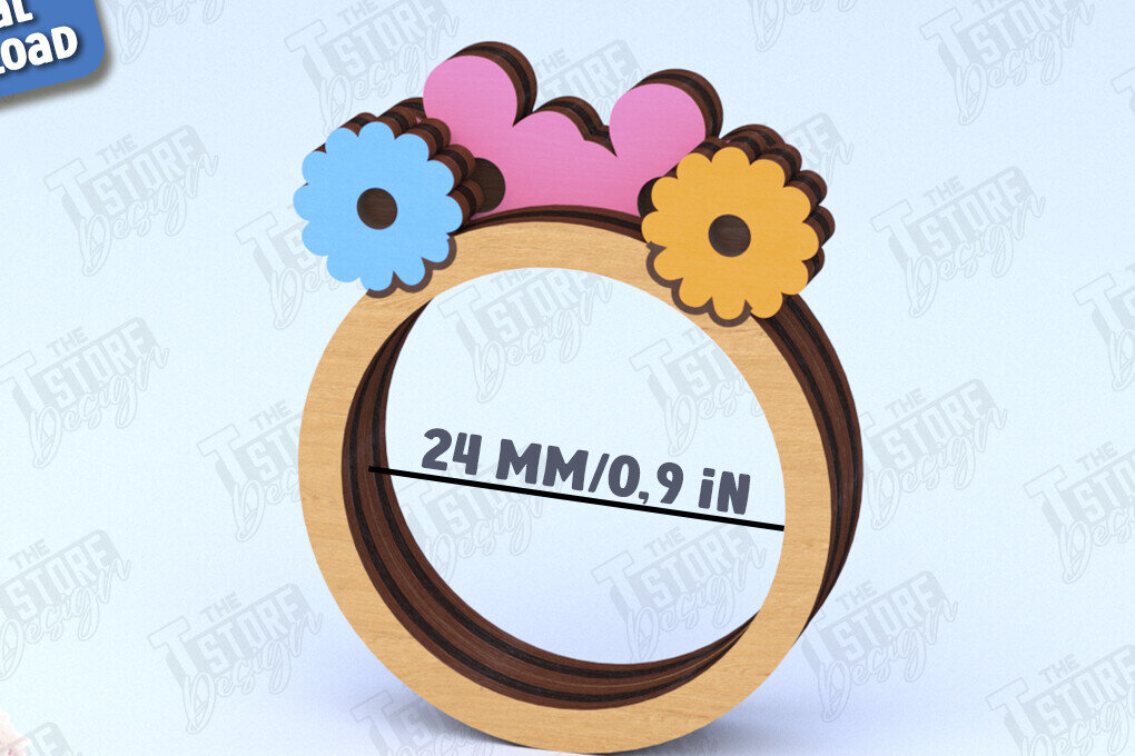 Intra απο ξύλο plywood 3mm-4mm πάχος – Ξύλινο δαχτυλίδι χαρτοπετσέτας | Αρχείο CNC Δίασταση  20x20 cm INTRAFABR-120177824