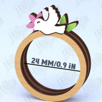 Intra απο ξύλο plywood 3mm-4mm πάχος – Ξύλινα δαχτυλίδια χαρτοπετσέτας Πακέτο κοπής με λέιζερ Δίασταση  20x20 cm INTRAFABR-120177999 - Image 4