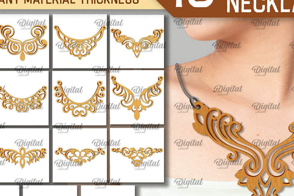 Intra απο ξύλο plywood 3mm-4mm πάχος – Ξύλινα Κολιέ Δέσμη κοπής με λέιζερ Δίασταση  20x20 cm INTRAFABR-101754663