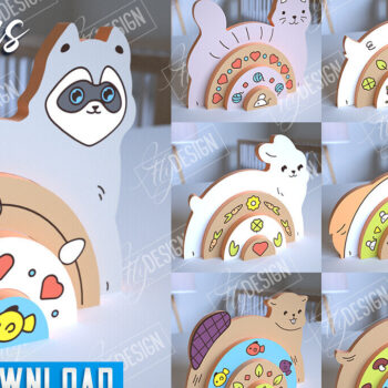 Intra απο ξύλο plywood 3mm-4mm πάχος – Δέσμη κοπής με λέιζερ με ξύλινα ένωτα ζώα Δίασταση  20x20 cm INTRAFABR-101602806 - Image 1