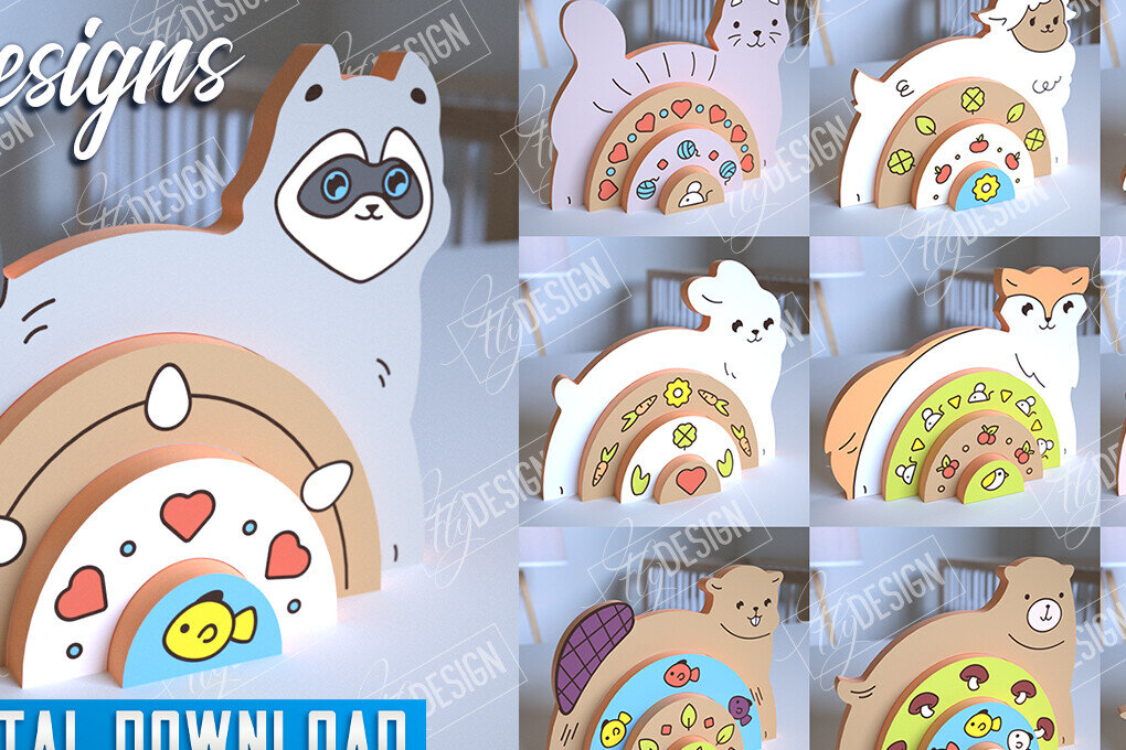 Intra απο ξύλο plywood 3mm-4mm πάχος – Δέσμη κοπής με λέιζερ με ξύλινα ένωτα ζώα Δίασταση  20x20 cm INTRAFABR-101602806