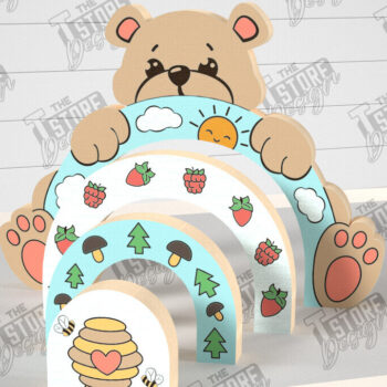 Intra απο ξύλο plywood 3mm-4mm πάχος – Ξύλινη Αρκούδα Φωλιάσματος | Παιχνίδι μωρού | CNC Δίασταση  20x20 cm INTRAFABR-101169361 - Image 1