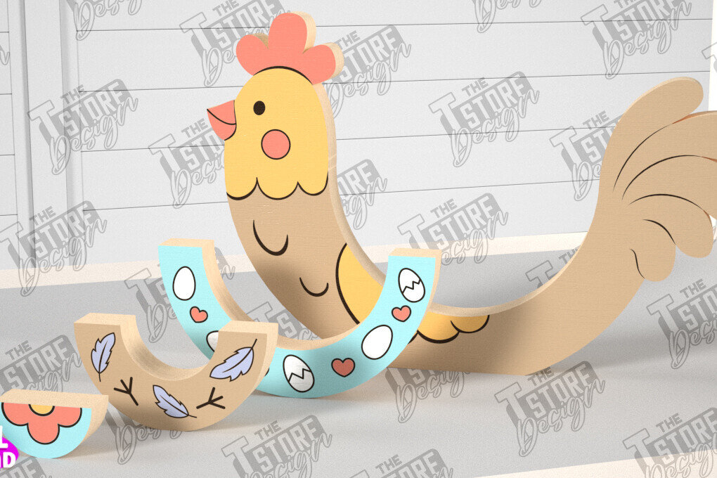 Intra απο ξύλο plywood 3mm-4mm πάχος – Ξύλινο Κοτόπουλο Φωλιάσματος | Παιχνίδι μωρού | CNC Δίασταση  20x20 cm INTRAFABR-101169352