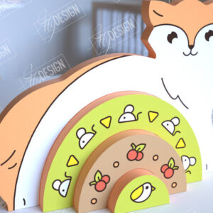 Intra απο ξύλο plywood 3mm-4mm πάχος – Ξύλινη Φωλιά Αλεπού | Ουράνιο τόξο | Αρχείο CNC Δίασταση  20x20 cm INTRAFABR-101601580