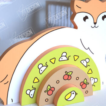 Intra απο ξύλο plywood 3mm-4mm πάχος – Ξύλινη Φωλιά Αλεπού | Ουράνιο τόξο | Αρχείο CNC Δίασταση  20x20 cm INTRAFABR-101601580 - Image 1