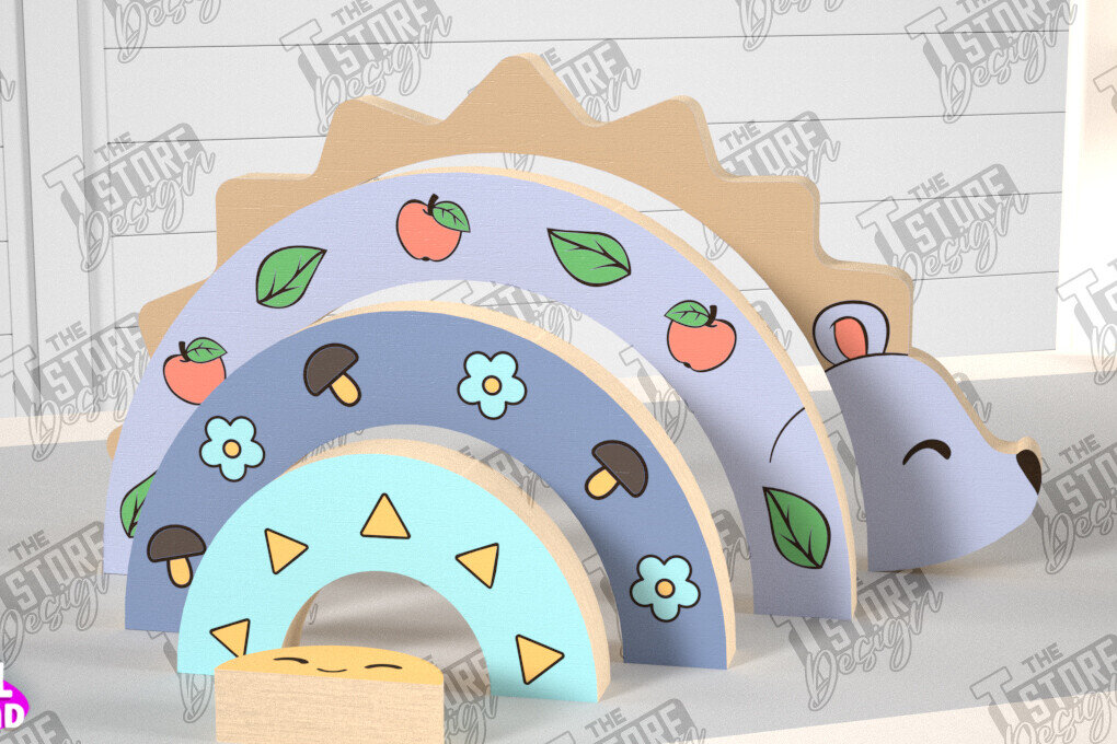 Intra απο ξύλο plywood 3mm-4mm πάχος – Ξύλινος Σκαντζόχοιρος Φωλιάσματος| Παιχνίδι μωρού | CNC Δίασταση  20x20 cm INTRAFABR-101169283