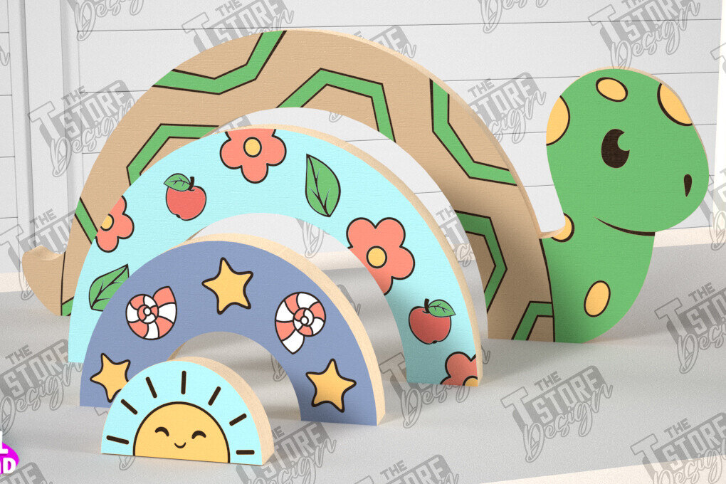 Intra απο ξύλο plywood 3mm-4mm πάχος – Ξύλινη Χελώνα Φωλιάσματος | Παιχνίδι μωρού | CNC Δίασταση  20x20 cm INTRAFABR-101169296