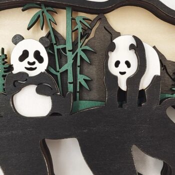 Intra απο ξύλο plywood 3mm-4mm πάχος – Ξύλινες στρώσεις Χριστουγεννιάτικων στολιδιών Panda Δίασταση  20x20 cm INTRAFABR-51452520 - Image 2