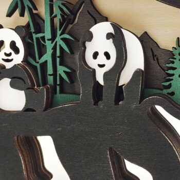Intra απο ξύλο plywood 3mm-4mm πάχος – Ξύλινες στρώσεις Χριστουγεννιάτικων στολιδιών Panda Δίασταση  20x20 cm INTRAFABR-51452520 - Image 3