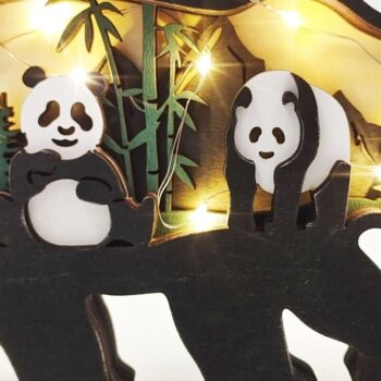 Intra απο ξύλο plywood 3mm-4mm πάχος – Ξύλινες στρώσεις Χριστουγεννιάτικων στολιδιών Panda Δίασταση  20x20 cm INTRAFABR-51452520 - Image 4