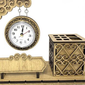 Intra απο ξύλο plywood 3mm-4mm πάχος – Ξύλινη θήκη για στυλό με ρολόι Δίασταση  20x20 cm INTRAFABR-35441298 - Image 3