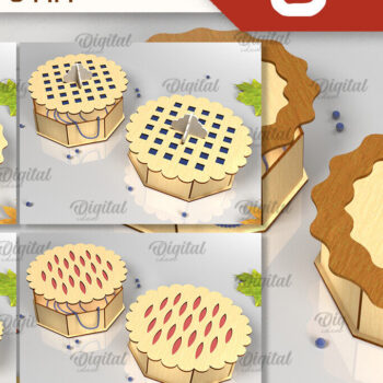 Intra απο ξύλο plywood 3mm-4mm πάχος – Ξύλινα Κουτιά Δώρου Πίτας Πακέτο κοπής με λέιζερ Δίασταση  20x20 cm INTRAFABR-103857854 - Image 1