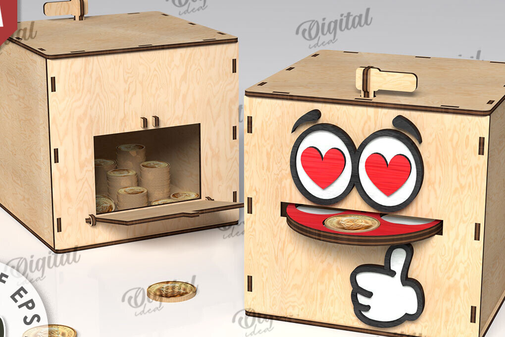 Intra απο ξύλο plywood 3mm-4mm πάχος – Ξύλινος κουμπαράς Κουτί νομισμάτων Δίασταση  20x20 cm INTRAFABR-108895249