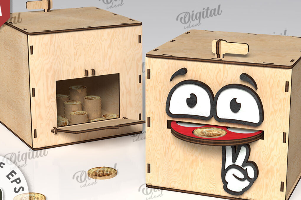 Intra απο ξύλο plywood 3mm-4mm πάχος – Ξύλινος κουμπαράς Κουτί νομισμάτων Δίασταση  20x20 cm INTRAFABR-108895400